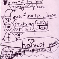 Zoe Christmas list scan