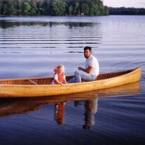 Mea and Caitlin canoe