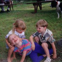 Caitlin plays with Meaghan and Matthew