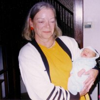 Mum holding baby 1993